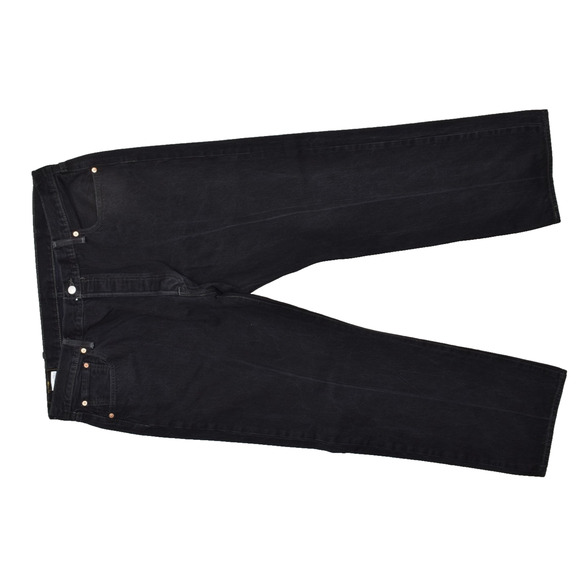 Men's Levi's 501 Black Jeans Size 42x32 Regular Fit Straight Leg Button Fly - Picture 1 of 8